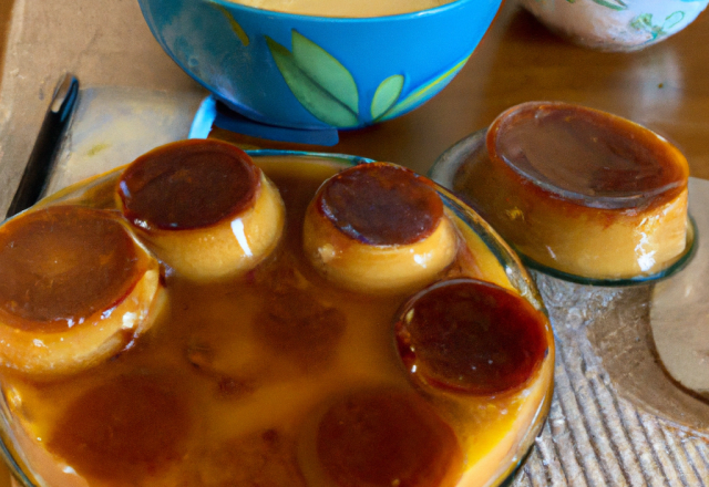 Pudding aux pommes caramélisées et petits beurres