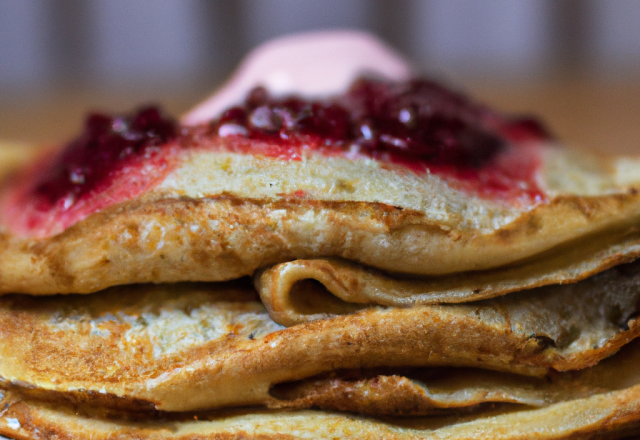 Pancakes à la confiture et à la crème fraîche