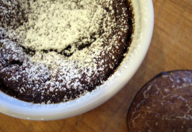 Flan au pain d'épices et au chocolat noir