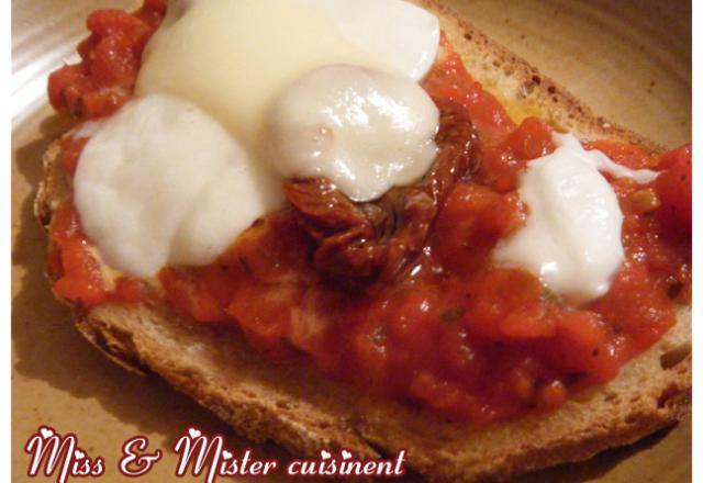 Bruschetta tomate et basilic