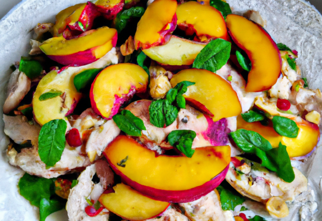 Salade de poulet persillé aux nectarines