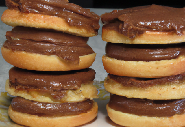 Biscuit chocolat noisette et sa ganache chocolat crème angalise