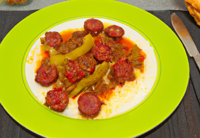 Rougail de saucisses au piment vert