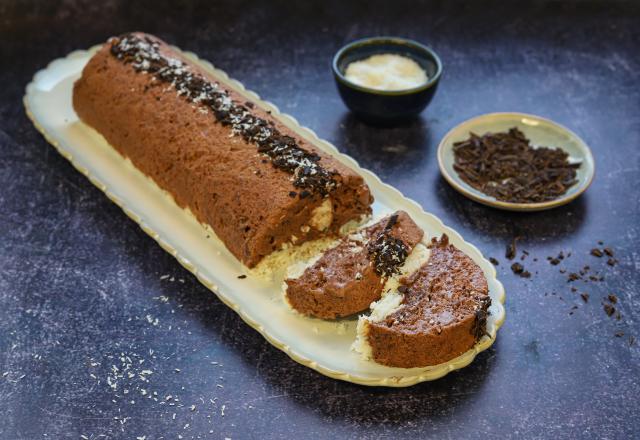 Bûche glacée au chocolat et coco