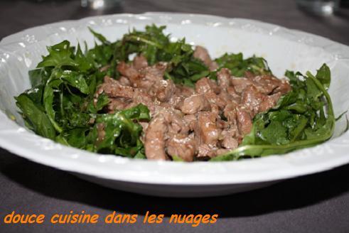 Salade de pissenlit et dés d'Agneau Presto