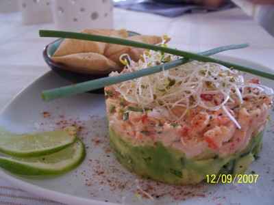 Tartare d'écrevisses et d'avocat