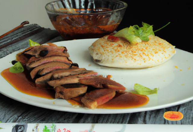 Canard laqué pékinois et crêpes de riz