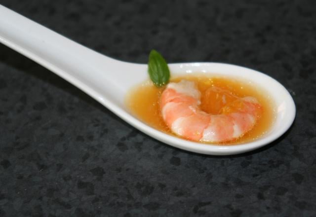 Crevettes marinées à l'orange et au gingembre