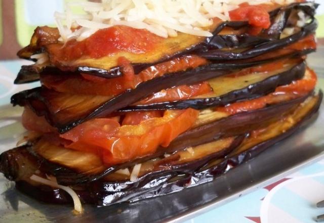 Mille feuilles d'aubergine au cumin