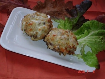 Champignons farçis gratinés