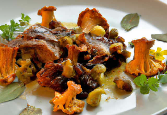 Epaule d'agneau aux girolles