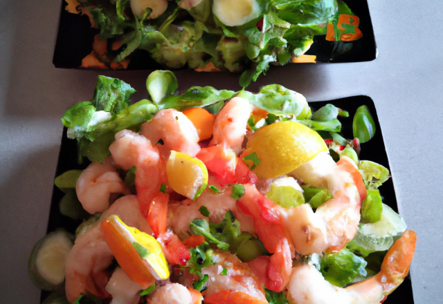 Salade de crevettes exotiques