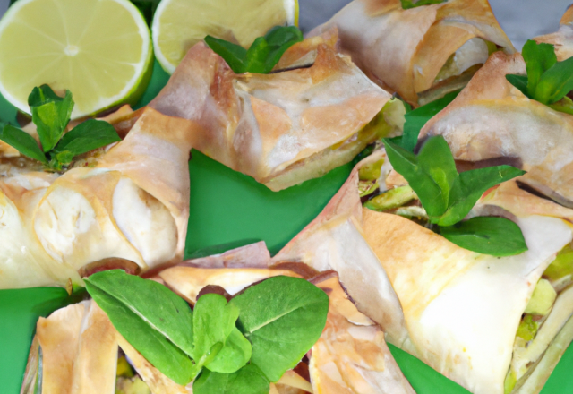 Croûtes feuilletées aux pommes granny et citron vert