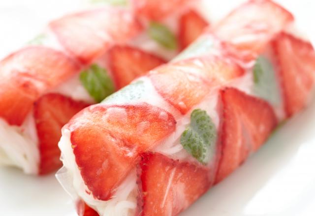 Rouleaux de printemps aux fraises