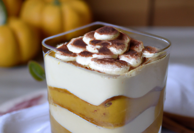 Verrine de potiron vanillé façon tiramisu