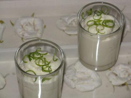 Mousse au chocolat blanc et citron vert