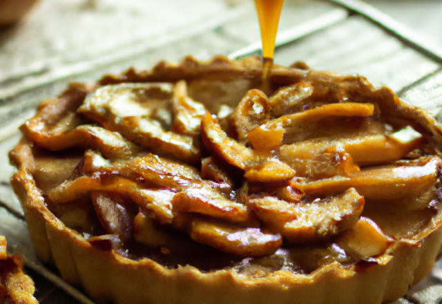 Tarte aux pommes caramelisées et à la vanille