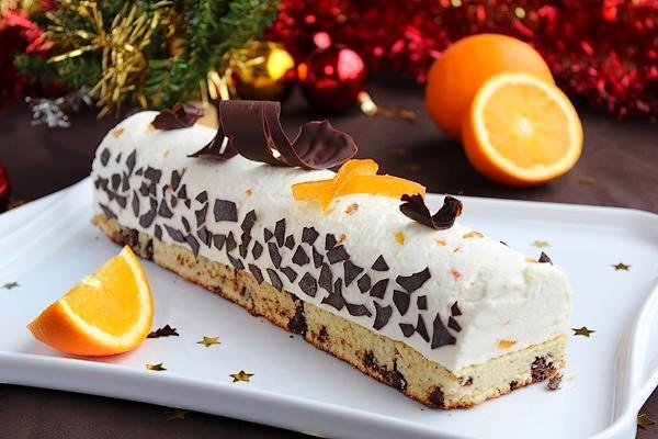 Bûche de Noël orange et chocolat