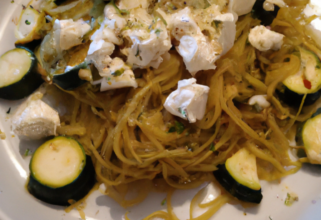 Capellini aux courgettes et à la feta