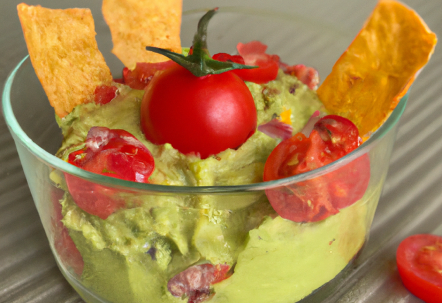 Triffle salé guacamole-tomates cerise