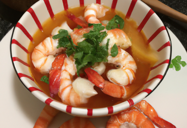 Soupe Thaï aux crevettes