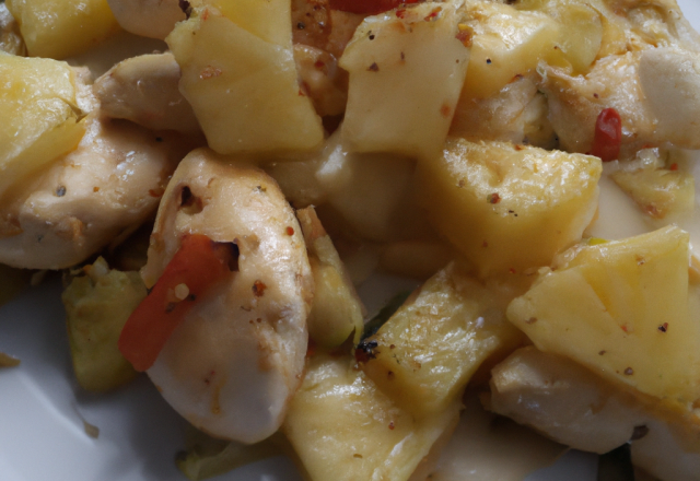 Poulet pommes ananas