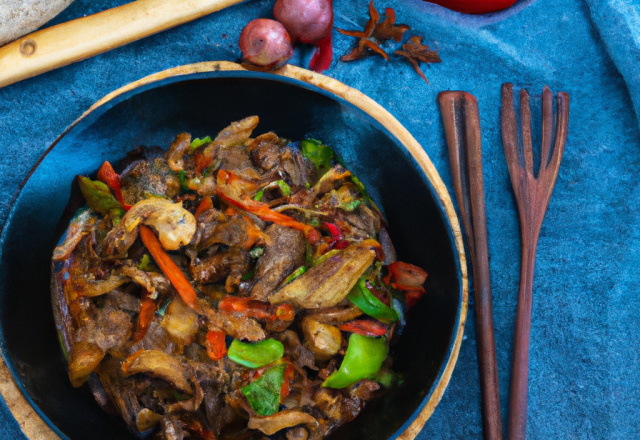 Wok d'agneau aux légumes nouveaux