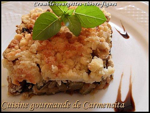 Crumble courgettes, chèvre, figues