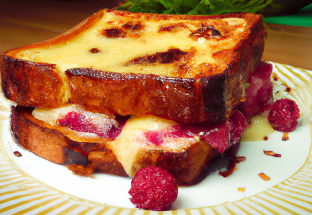 Croque-monsieur à la framboise