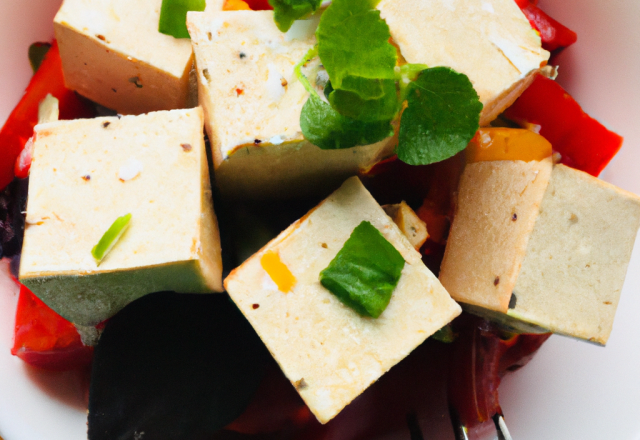 Salade de tofu aux poivrons