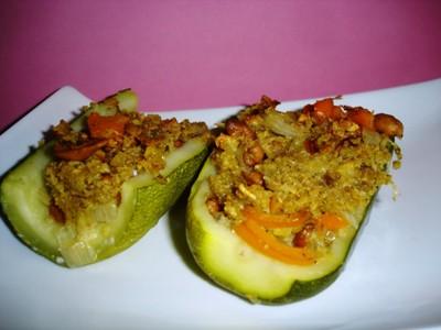 Courgettes farcies aux noix de cajou façon Caraïbes