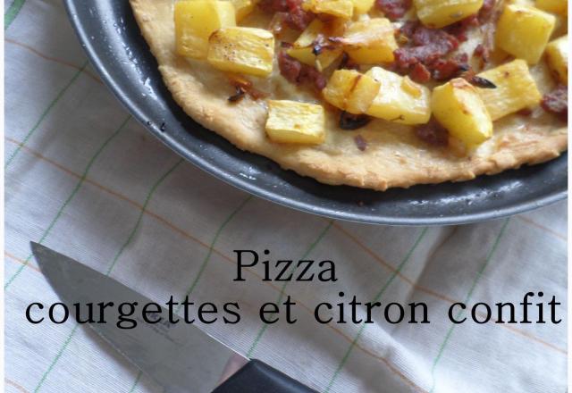 Pizza courgettes et citron confit