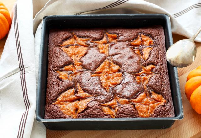 Brownie marbré au potiron