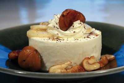 Blanc manger Coco Banane et châtaignes Périgord Limousin grillées