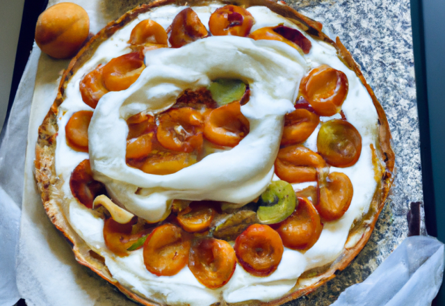 Tarte aux abricots et sa crème au nougat