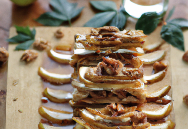 Mille-feuilles poires et noix de pécan