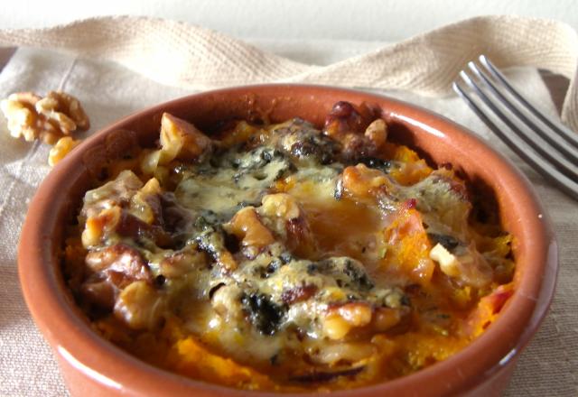 Gratin de butternut, noix et roquefort Papillon