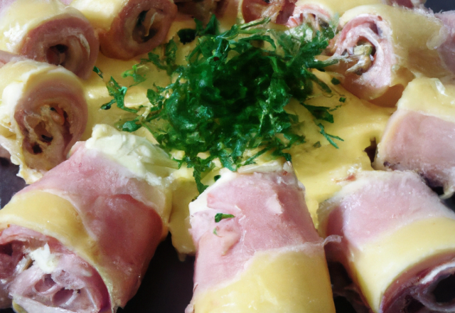 Roulés à la moutarde, jambon et fromage