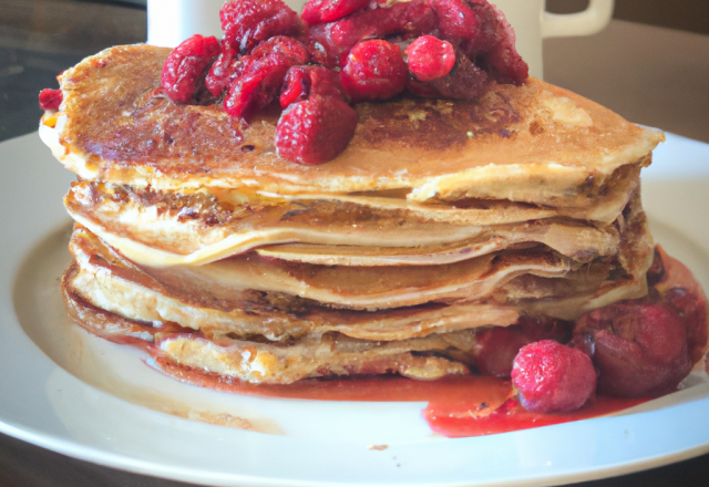 Raspberries pancakes