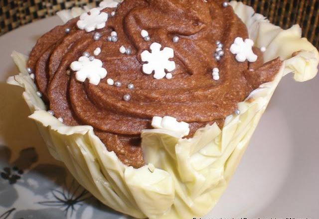 Nids de mousse aux deux chocolats, cupcakes