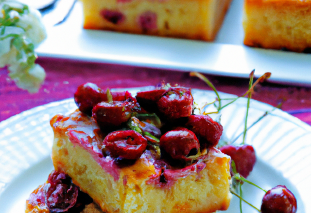 Gâteau de riz aux cerises