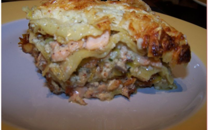 Lasagnes au saumon et poireaux