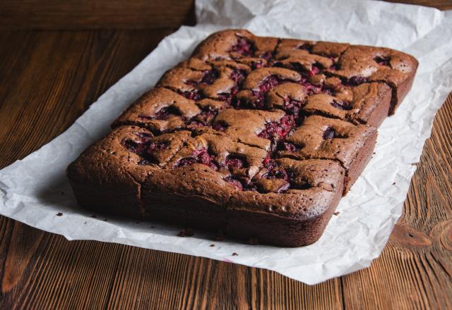 Brownie fondant aux framboises