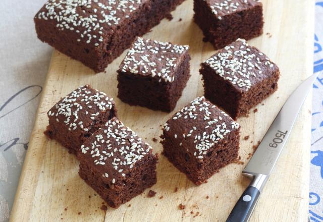 Gâteau chocolat et tahiné sans beurre