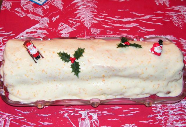 Bûche de Noël légère, fromage blanc et zestes d'orange