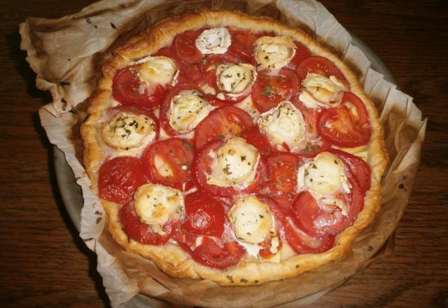 Tarte courgette, tomate et chèvre maison