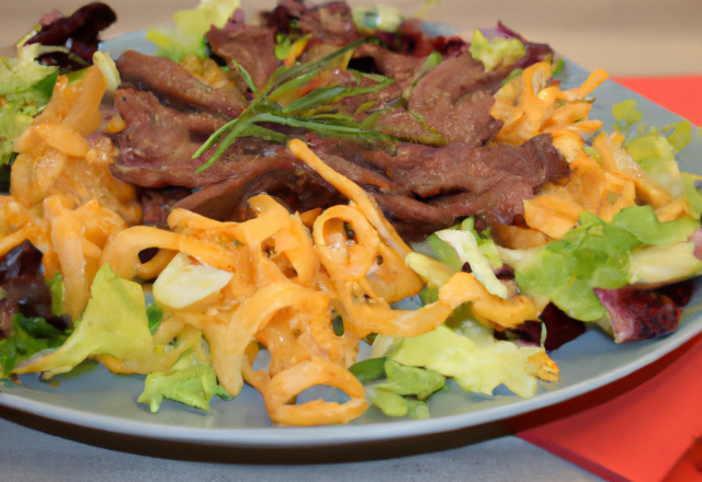 Salade de bœuf et tagliatelles