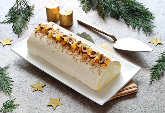 Bûche de Noël à la crème au praliné