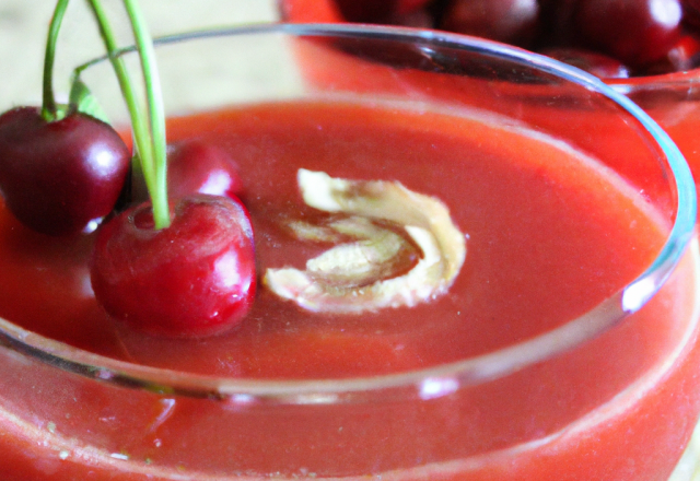 Gaspacho de Gelée de Cerises et fraises fraîches