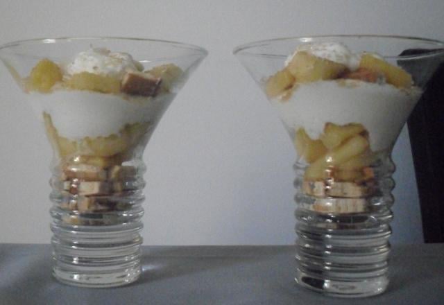 Verrine de pommes au fromage blanc